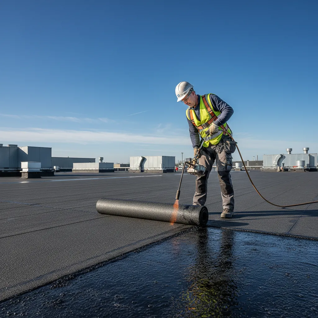 Plat dak EPDM installatie