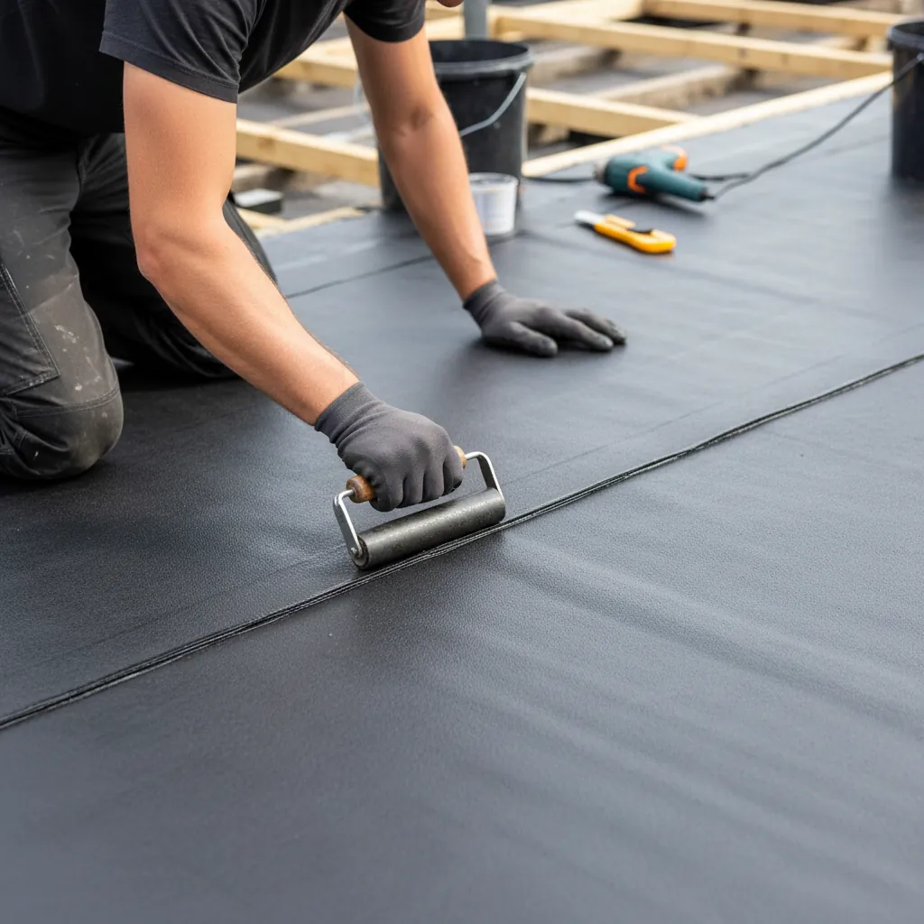 EPDM plat dak installatie