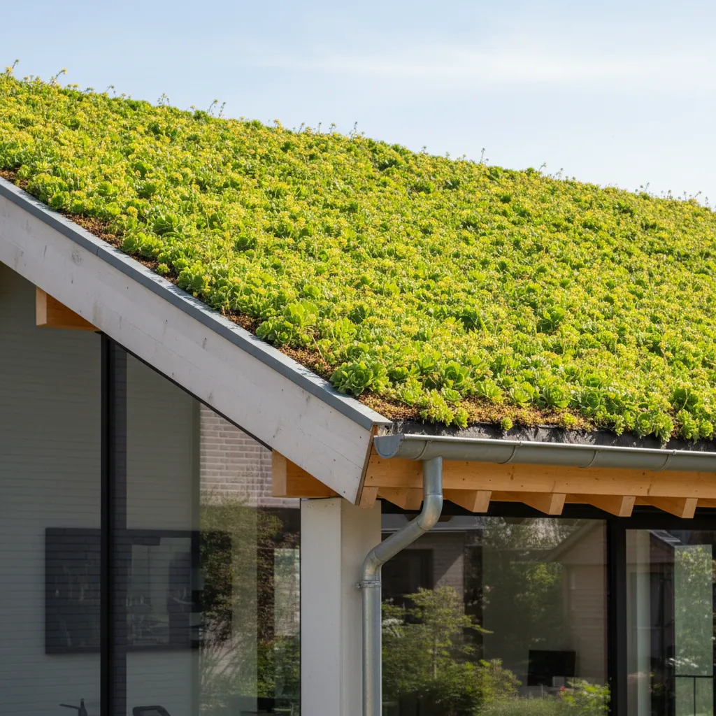 Sedum groen dak uitbouw